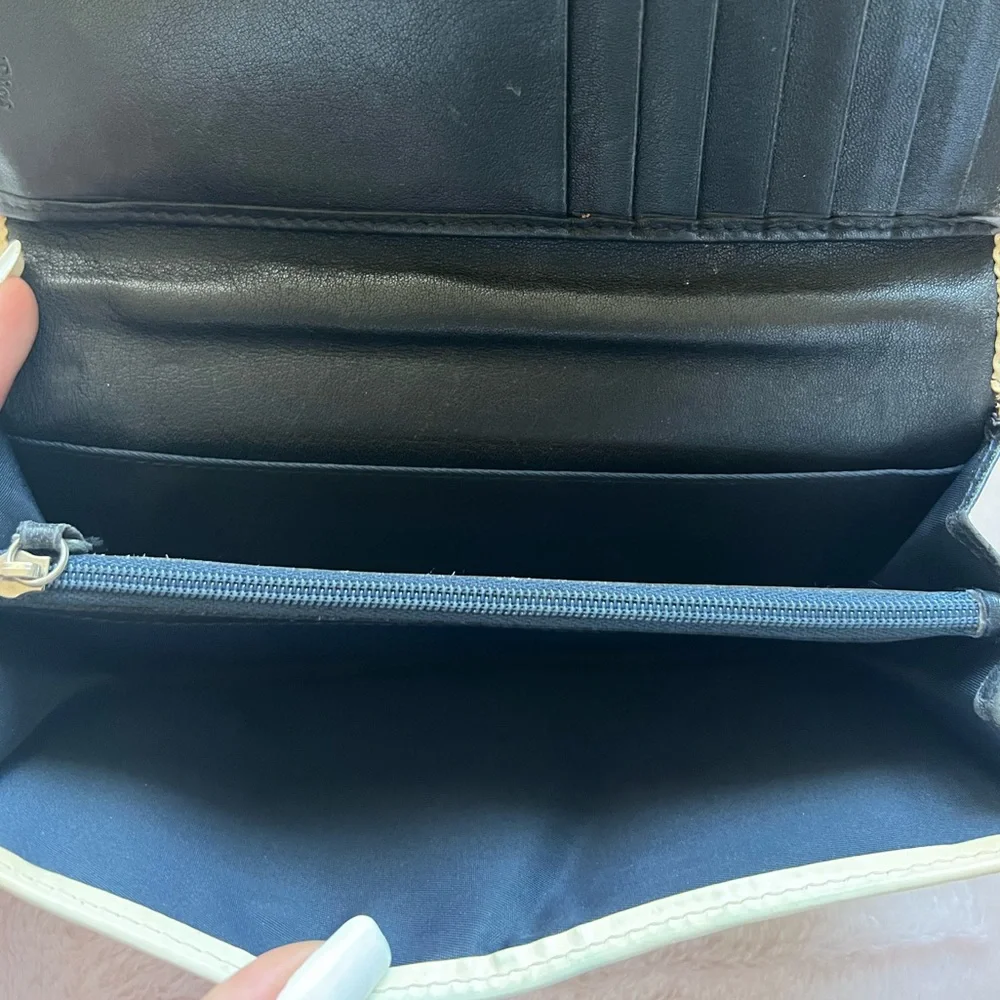 Authentic Dior Blue and Cream Wallet